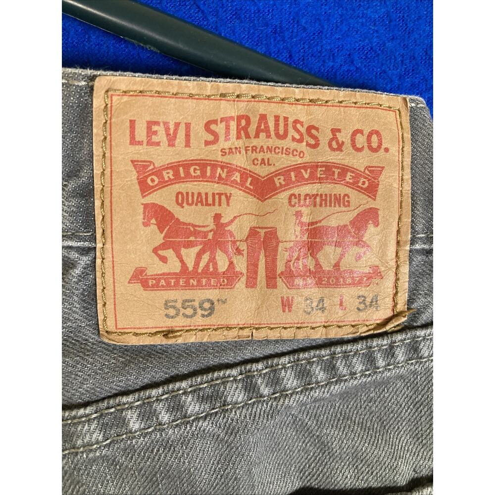 Levi's 559 Men's Jeans W34 L34 Relaxed Straight Fit Gray Denim - Picture 6 of 16
